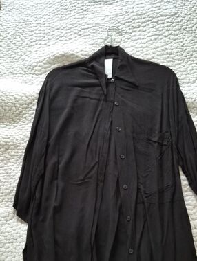 Meg Black Button-Up Shirt - Classic Long Sleeve